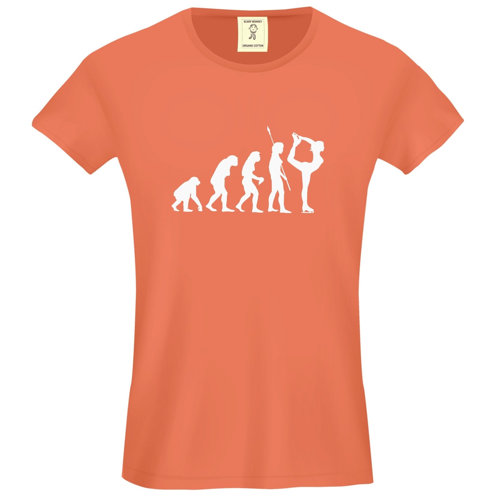 Evolution of ICE Skating Organic Cotton Girls T-Shirt - Scarf Monkey