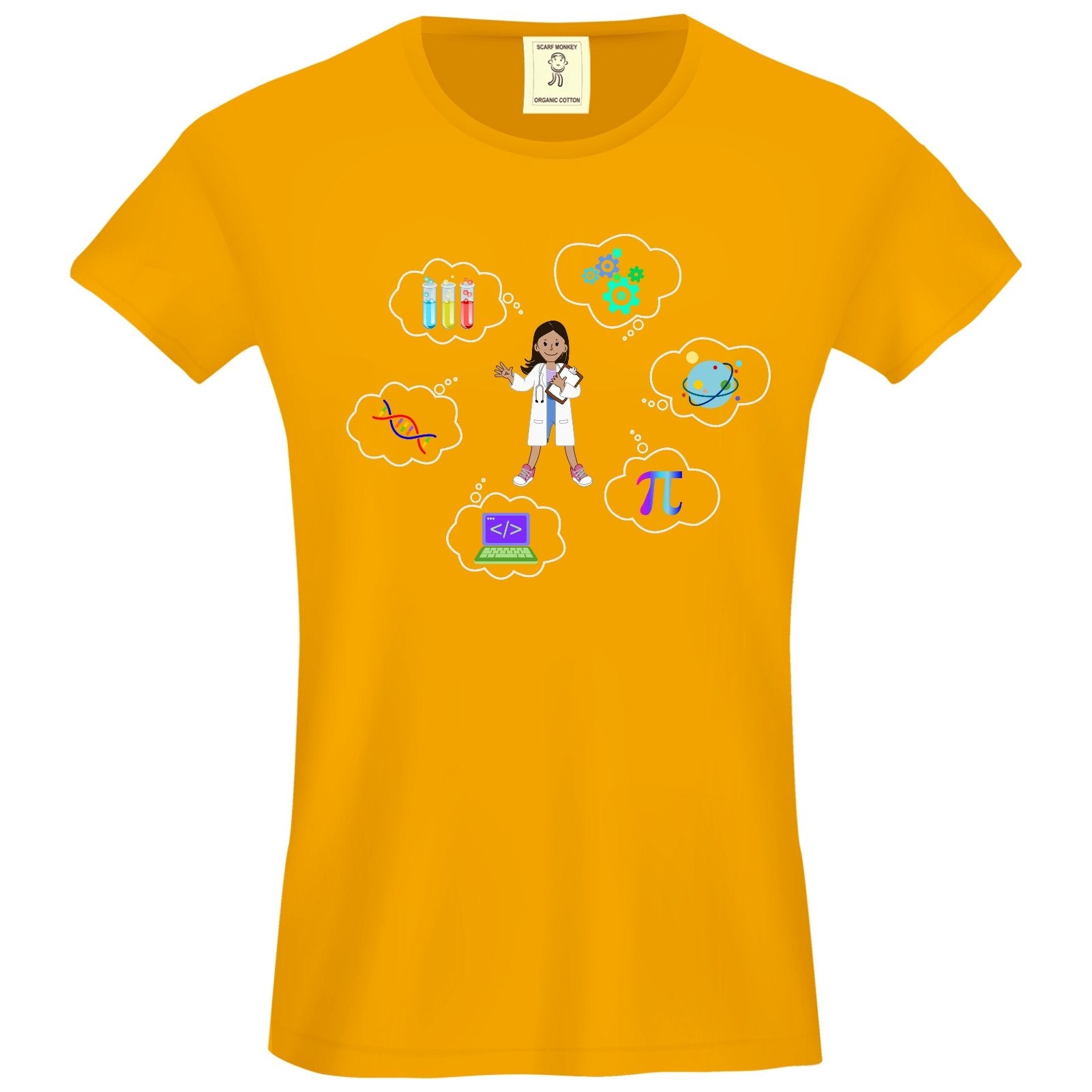 Scientist Sara Organic Cotton Girls T-Shirt - Scarf Monkey