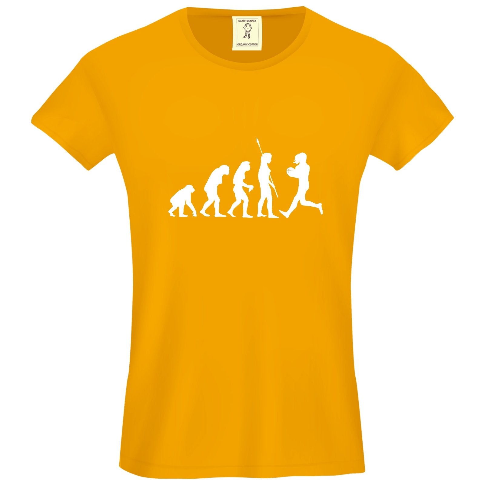 Evolution of Rugby Organic Cotton Girls T-Shirt - Scarf Monkey