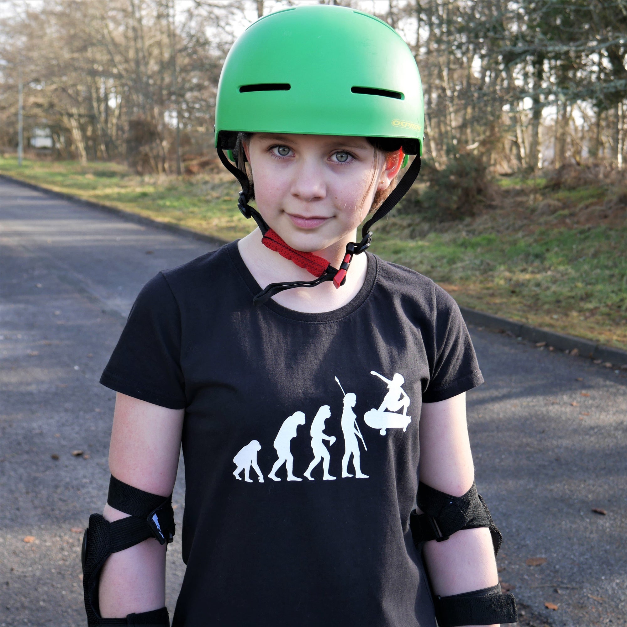 Evolution of Skating - Girls T-Shirt - Scarf Monkey