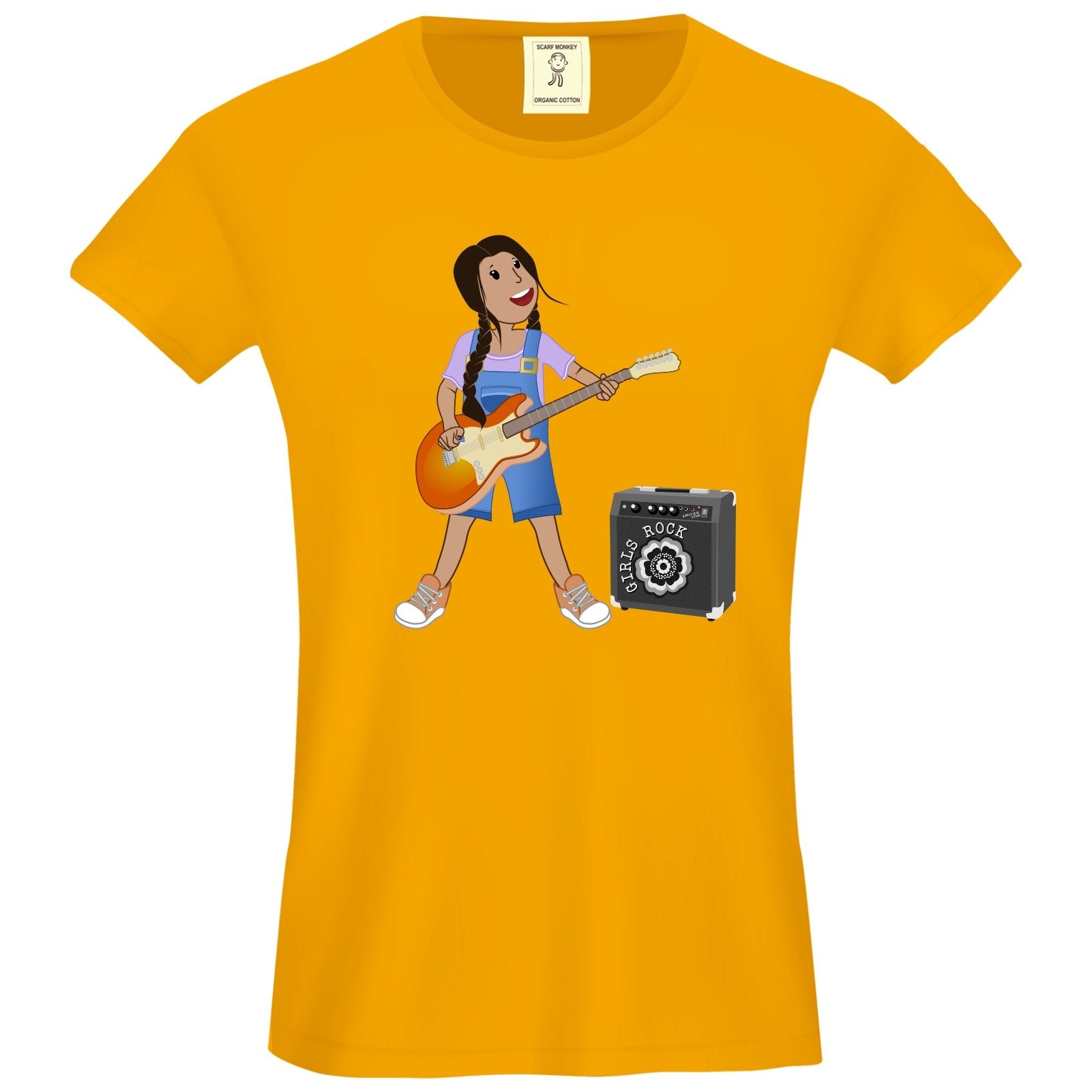 Girls Rock! Sara Organic Cotton Girls T-Shirt - Scarf Monkey