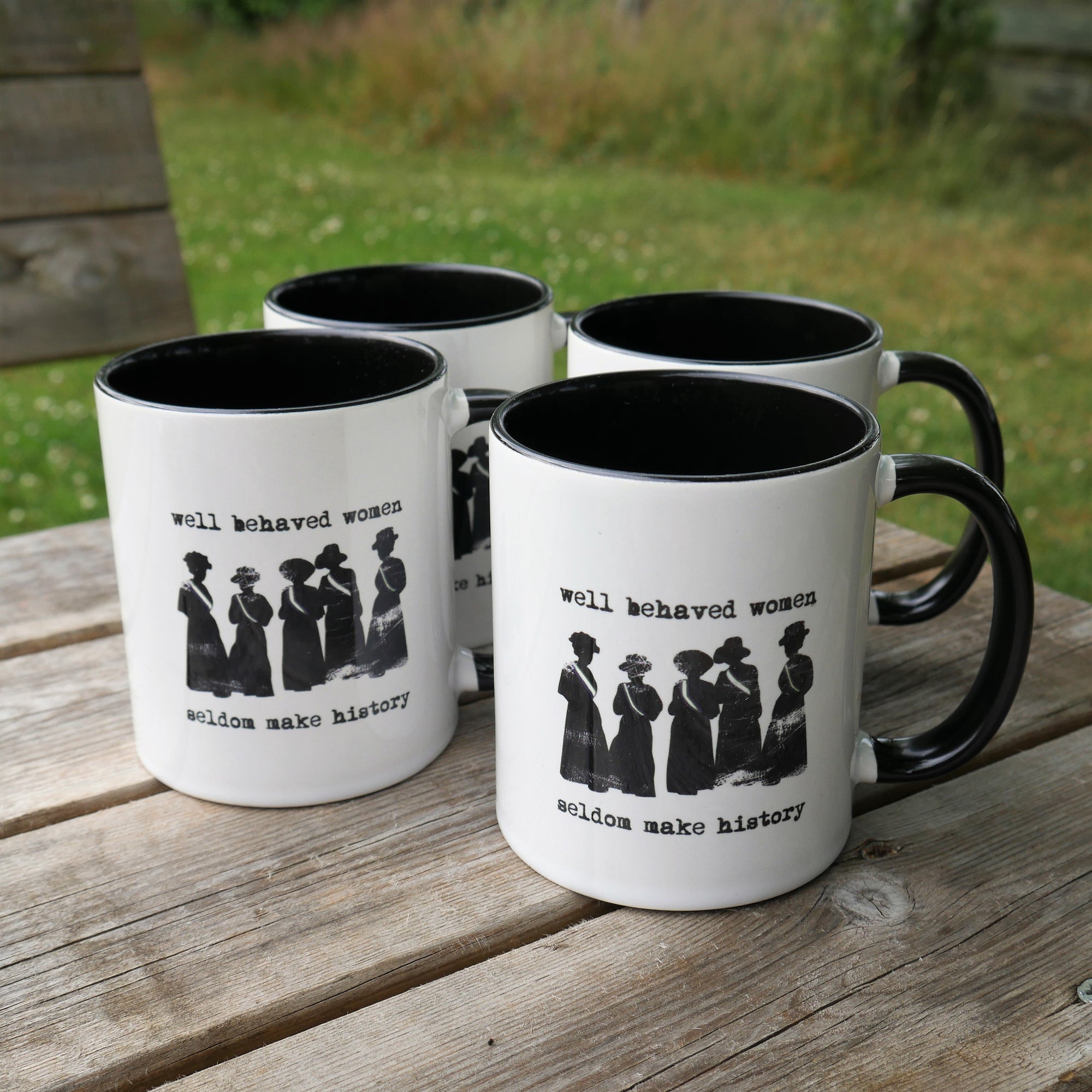 Set of 4 Matching Suffragettes Mugs - Scarf Monkey