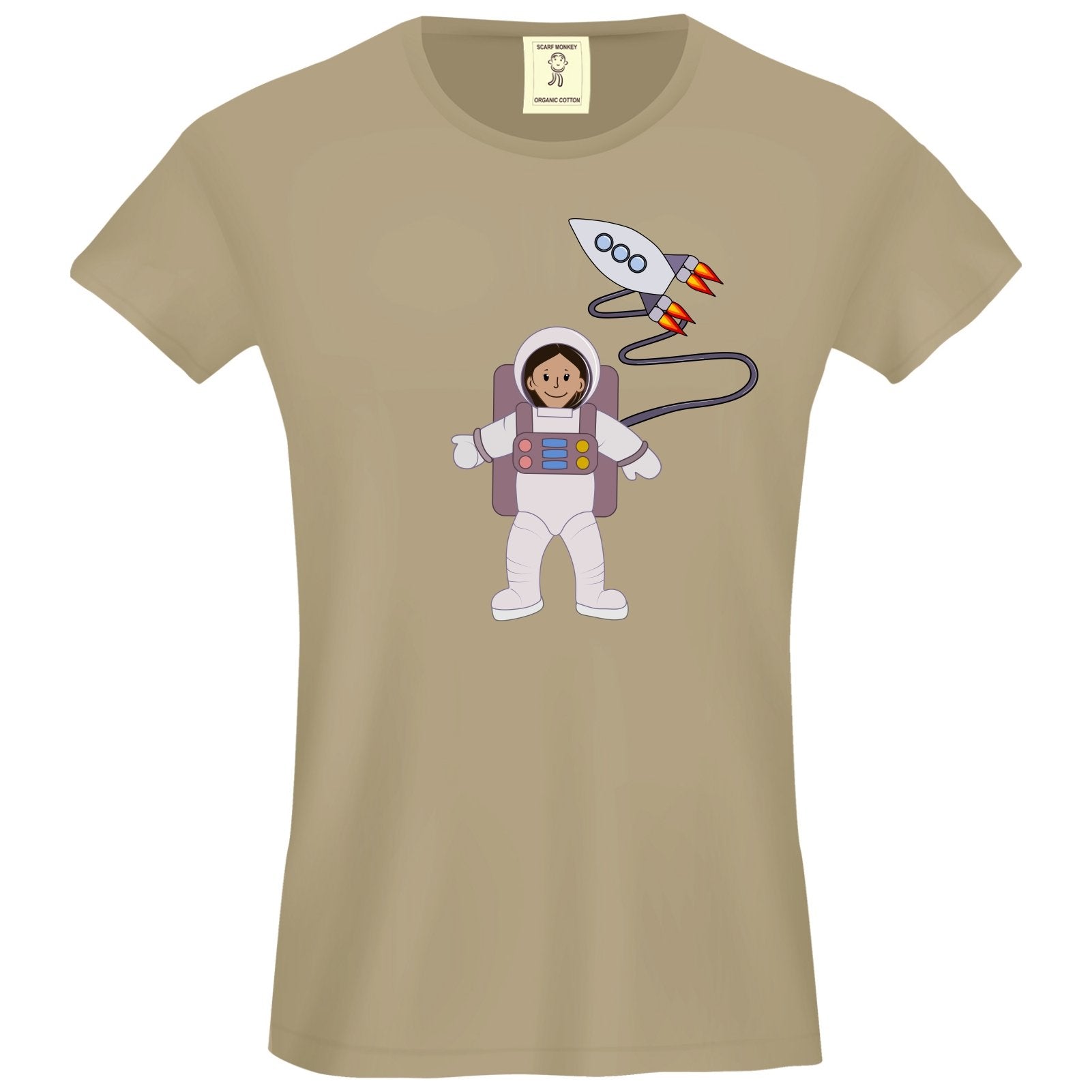 Space Walk Sara Organic Cotton Girls T-Shirt - Scarf Monkey