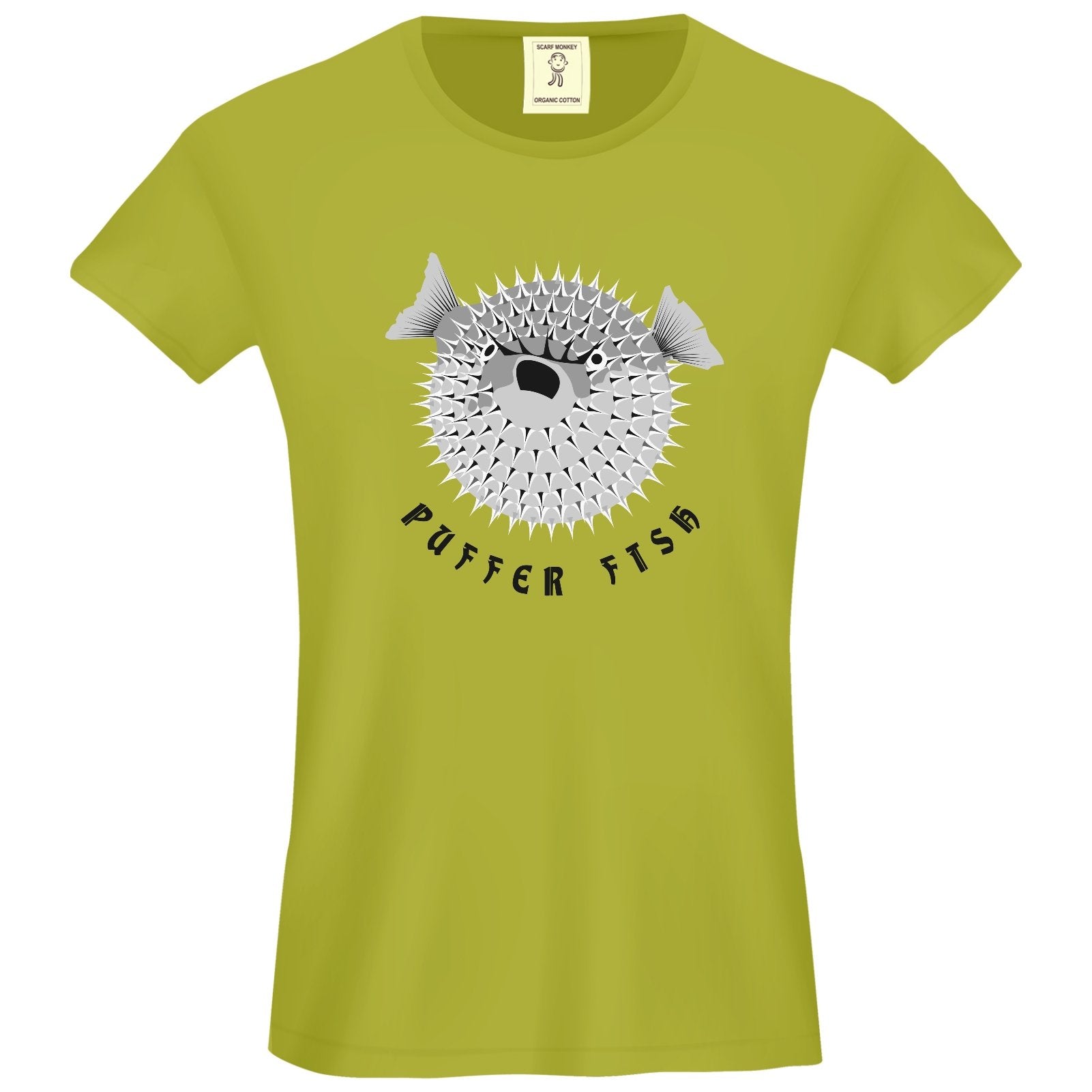Spikey Pufferfish Organic Cotton Girls T-Shirt - Scarf Monkey